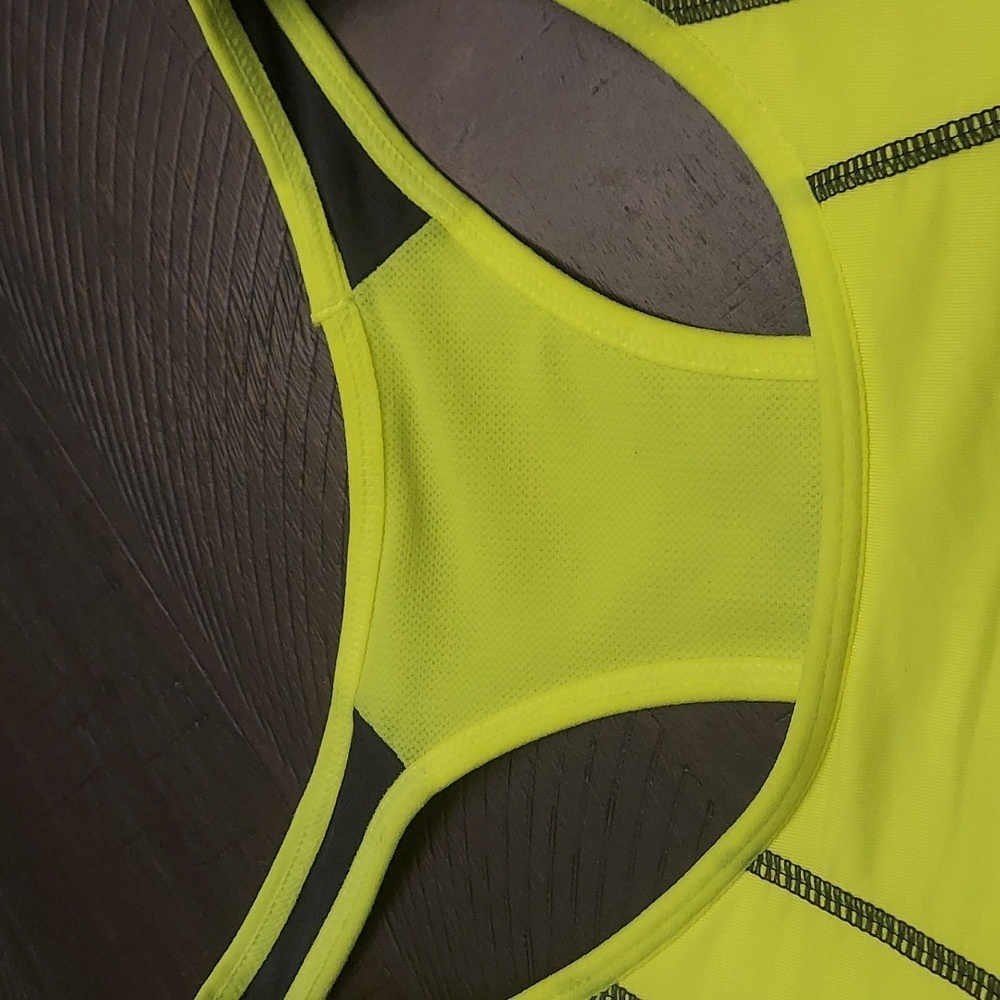 DANSKIN NOW Lime Yellow and Black Racerback Sports Bra - Picture 2 of 8